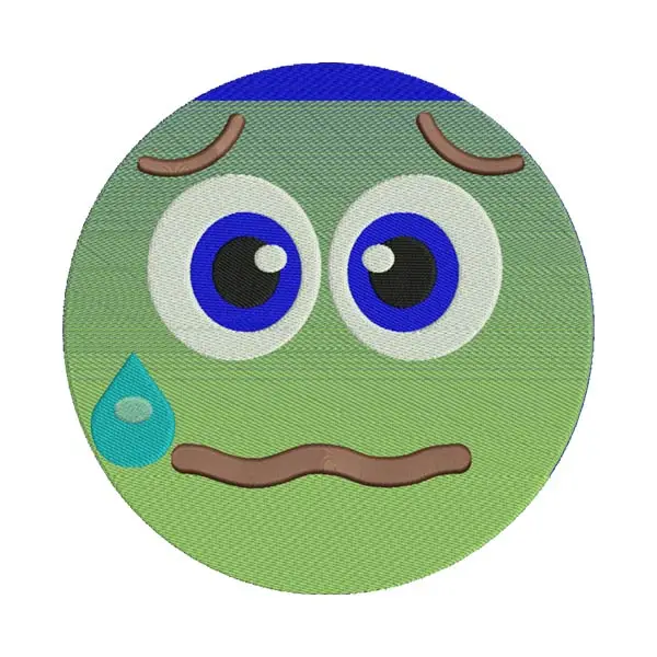 Anxious Emoji Embroidery Design