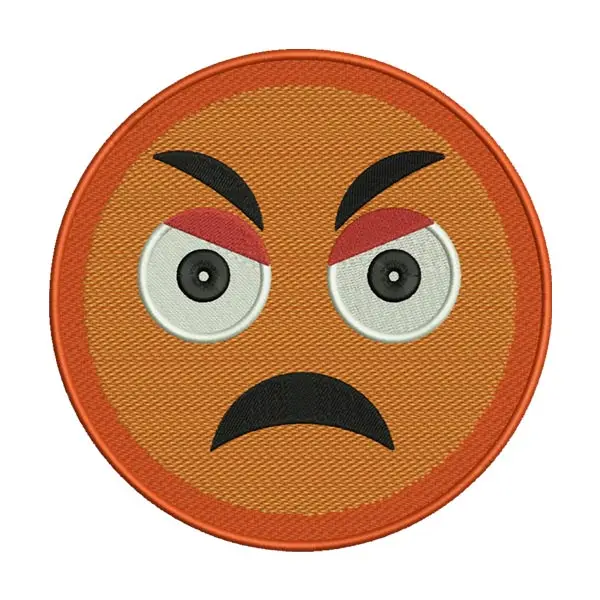 Angry Emoji Embroidery Design – Pouting