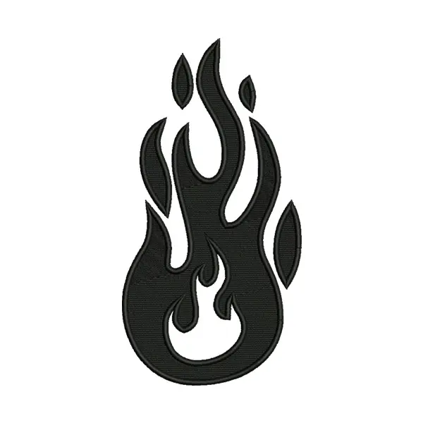 Black Flame Embroidery Design – Blazing