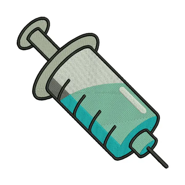 Syringe Embroidery Design – Medical Injection Patch File
