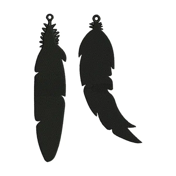 Feather Earrings Embroidery Design