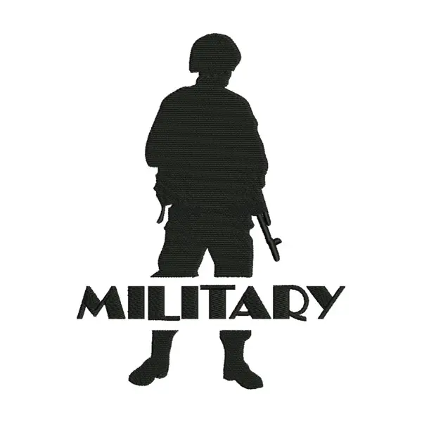 Military Embroidery Design – Soldier Silhouette Machine Embroidery File