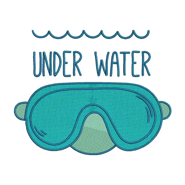 Underwater Embroidery Design – Snorkeling Mask Machine Embroidery File