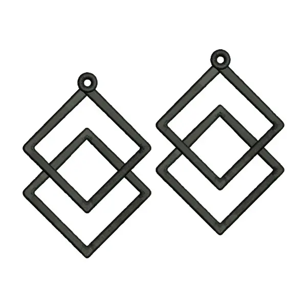 Rhombus Geometric Earrings Machine Embroidery File