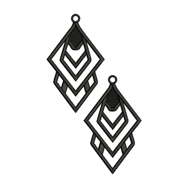 Rhombus Earrings Embroidery Design