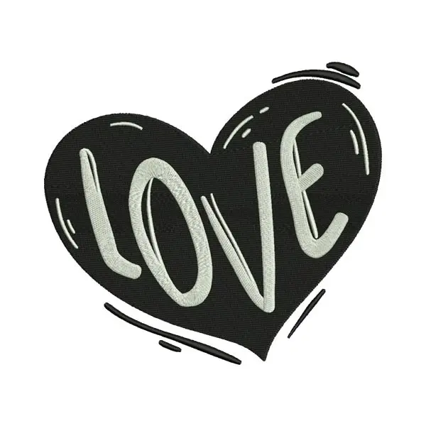 Love Heart Embroidery Design – Romantic