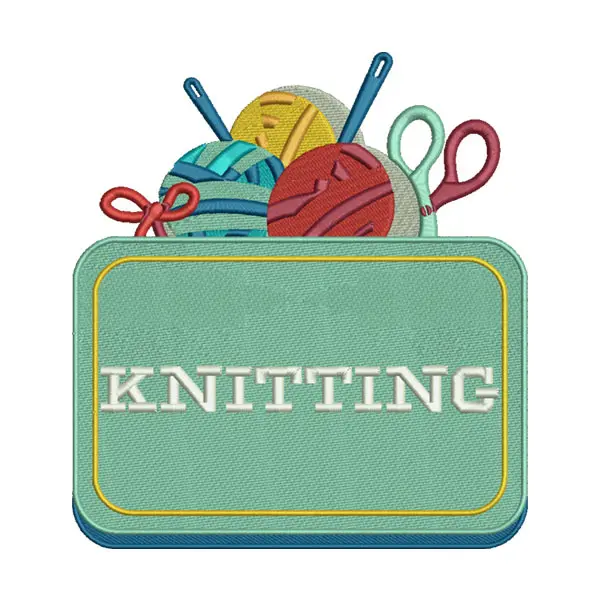 Knitting Box Embroidery Design