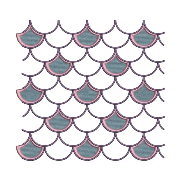 Mermaid Scales Pattern Embroidery Design