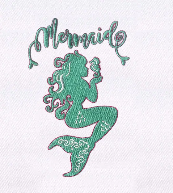 Mermaid Silhouette Embroidery Design
