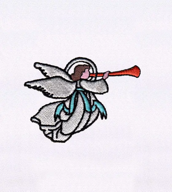 Flying Angel Blowing Horn Embroidery Design