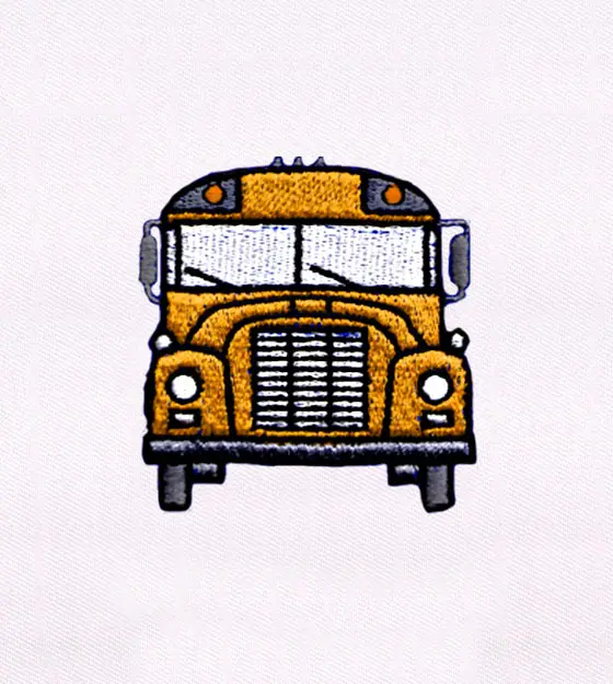 School Bus Embroidery Design