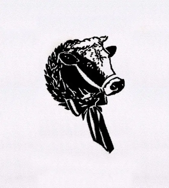 Garland and Bow Sporting Cow Embroidery Design