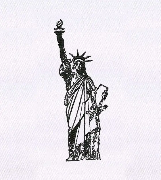 Iconic Statue of Liberty Embroidery Design