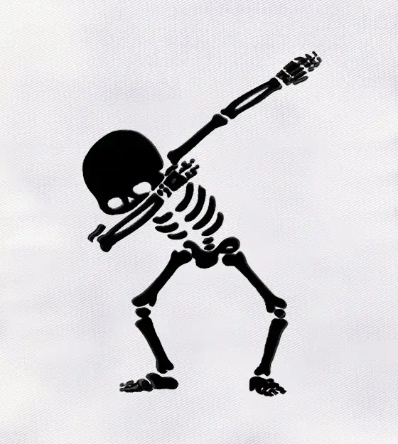 Dabbing Skeleton Embroidery Design