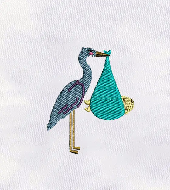 Coastal Bird Fishing Animal Embroidery Design