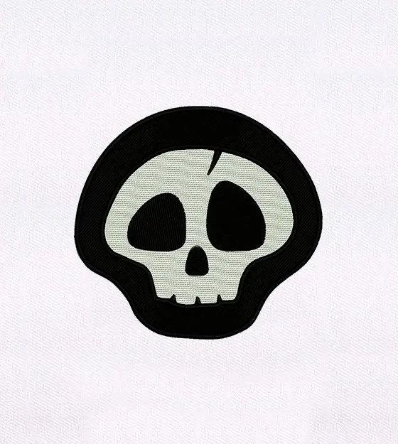 Artistically Creative Cracked Skull Embroidery Design
