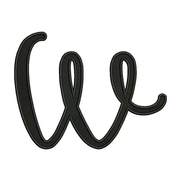 Alphabet W Embroidery Design