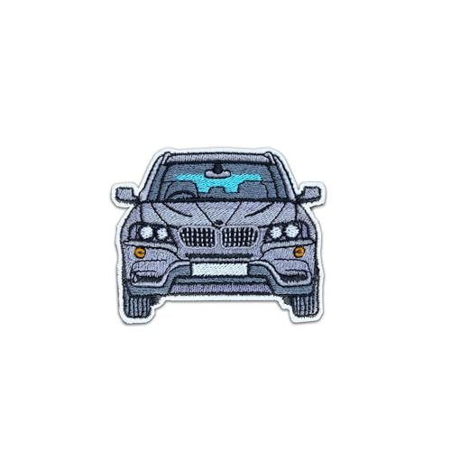 DigitEMB Car Embroidered Patch Iron On or Sew On Applique for Jackets, Backpacks, Jeans & Hats Durable Auto Front View Stitch Design (3” x 2.5”)