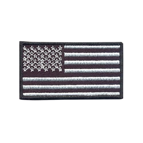 DigitEMB Small Black American Flag Patch Iron On 1.5x1 USA Tactical