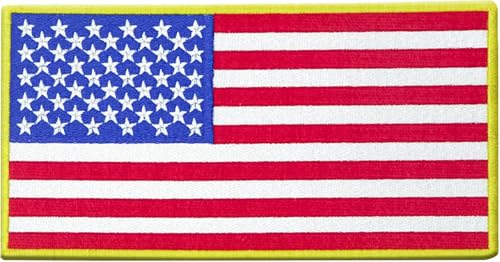 DigitEMB American Flag Patch, USA Hook and Loop Embroidered Patch