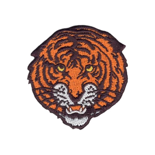 DigitEMB Tiger Face Embroidery Patch 2.4" x 2.5" Vibrant Iron On and Sew On Patch for Jackets, Bags, Hats, and Apparel