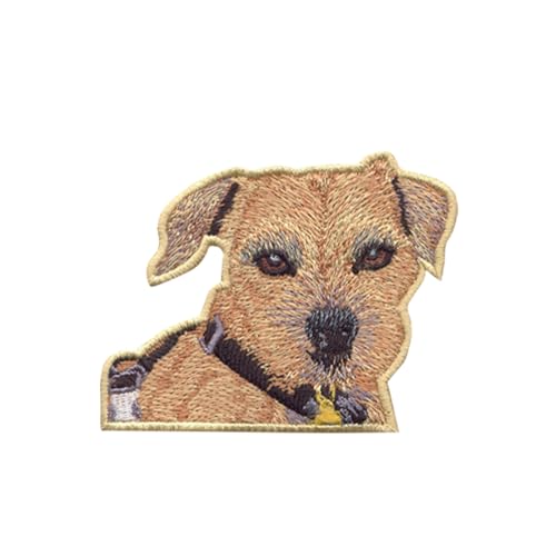 DigitEMB Dog Iron On Patch, Embroidered Sew On Terrier Applique Jackets