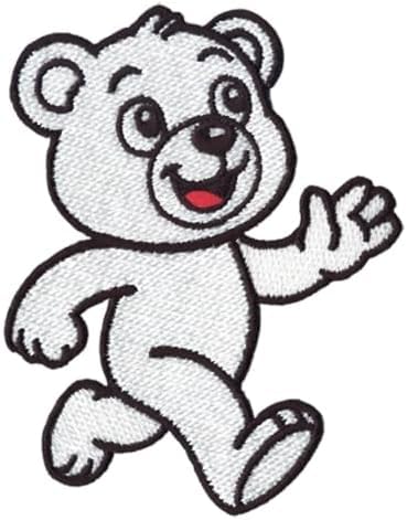 DigitEMB Happy Bear Patch Iron On Sew On Kids Cute Applique 3.2x4 Inch