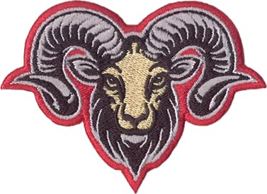 DigitEMB Ram Head Embroidered Iron On Sew On Patch for Jackets & Hats