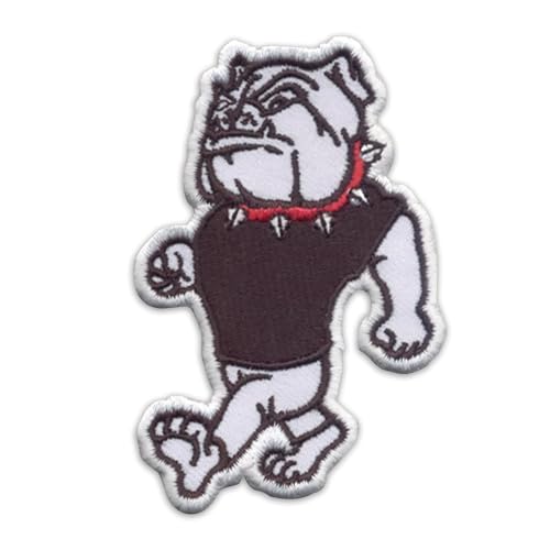 DigitEMB Bulldog Patch Embroidered Dog Mascot Hook and Loop Patch 3.5in