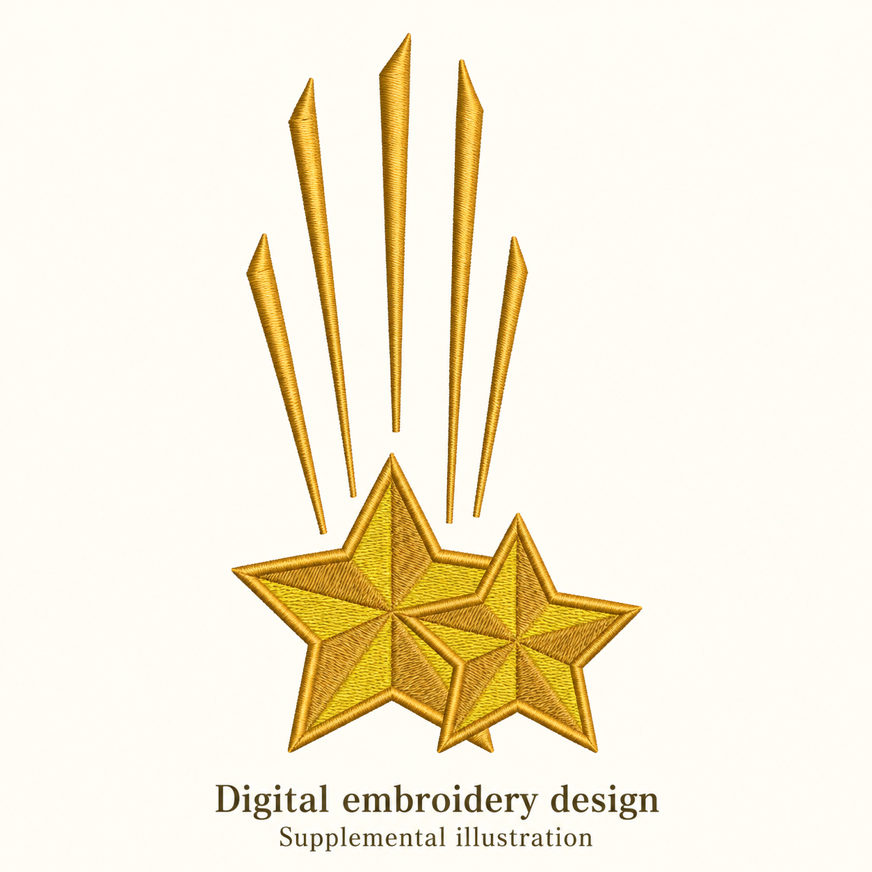 Illustrative preview of Gold Double Starburst Embroidery Design.