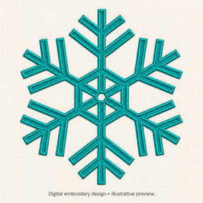 Illustrative preview of Turquoise Snowflake Embroidery Design.
