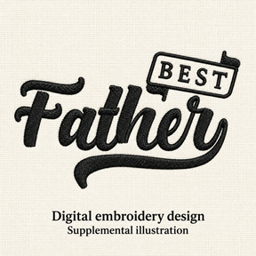 Illustrative preview of Best Father Lettering Embroidery Design.