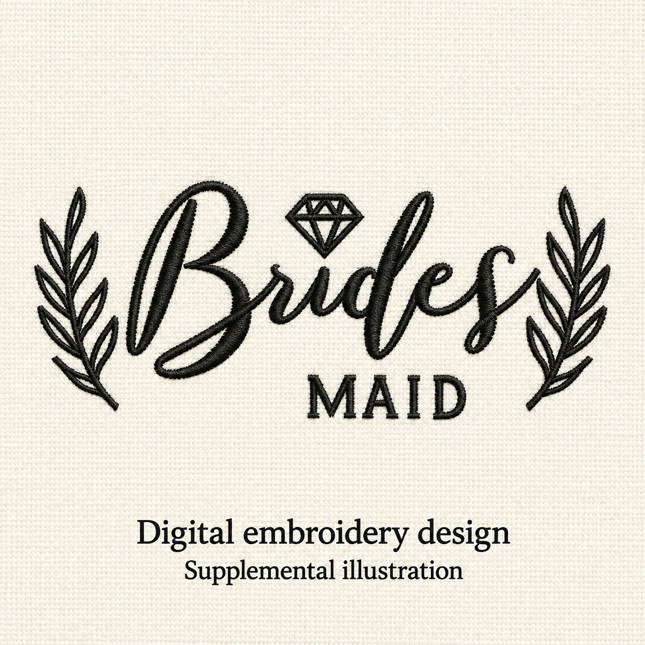 Illustrative preview of Bridesmaid Lettering Embroidery Design.