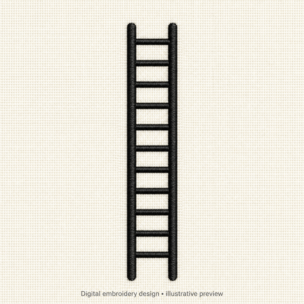 Illustrative preview of Black Ladder Embroidery Design.