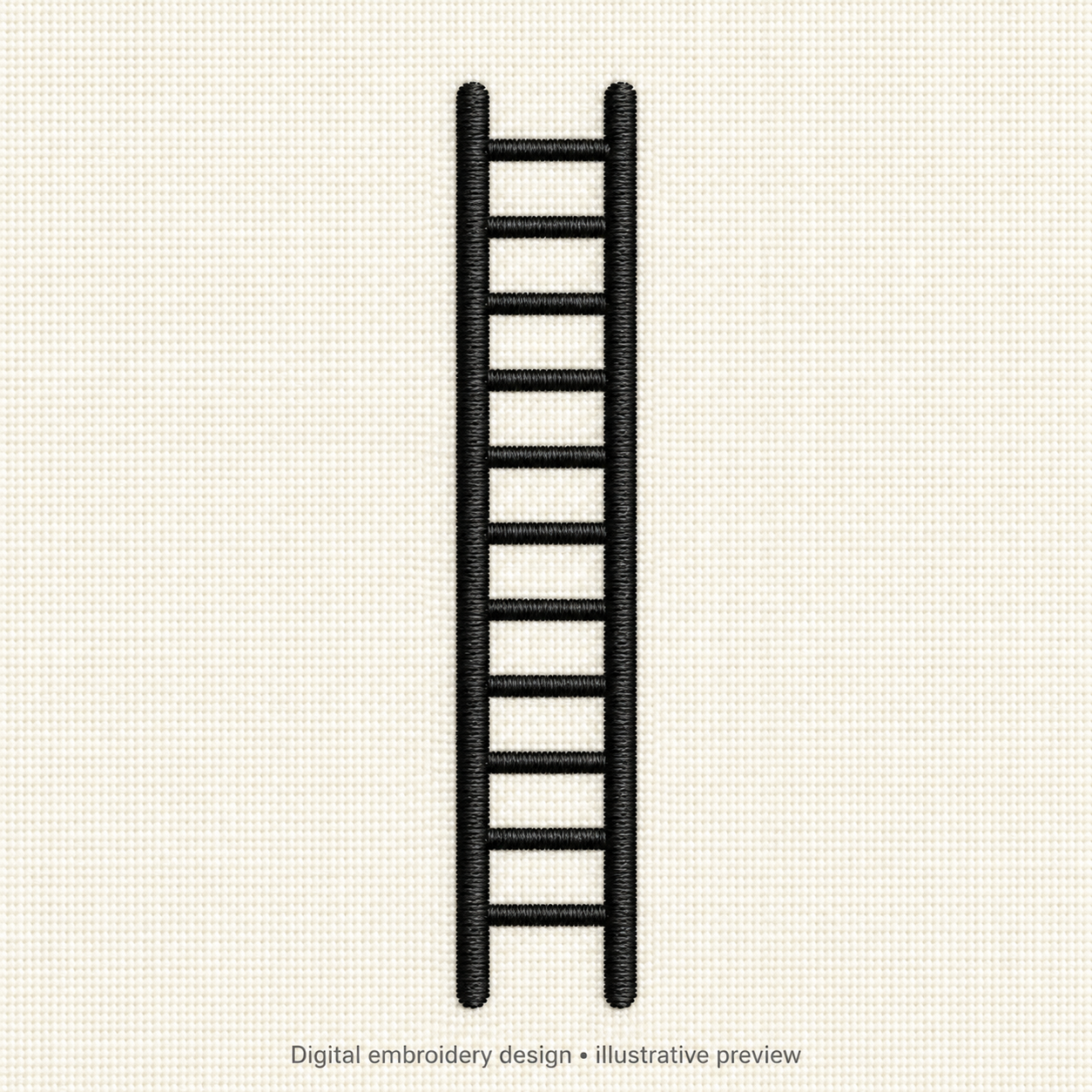 Illustrative preview of Black Ladder Embroidery Design.