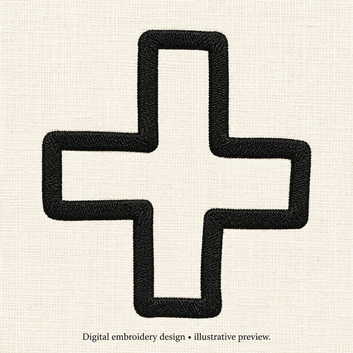 Illustrative preview of Cross Outline Embroidery Design.