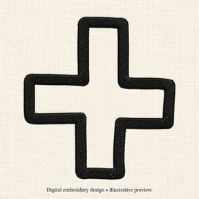 Illustrative preview of Cross Outline Embroidery Design.