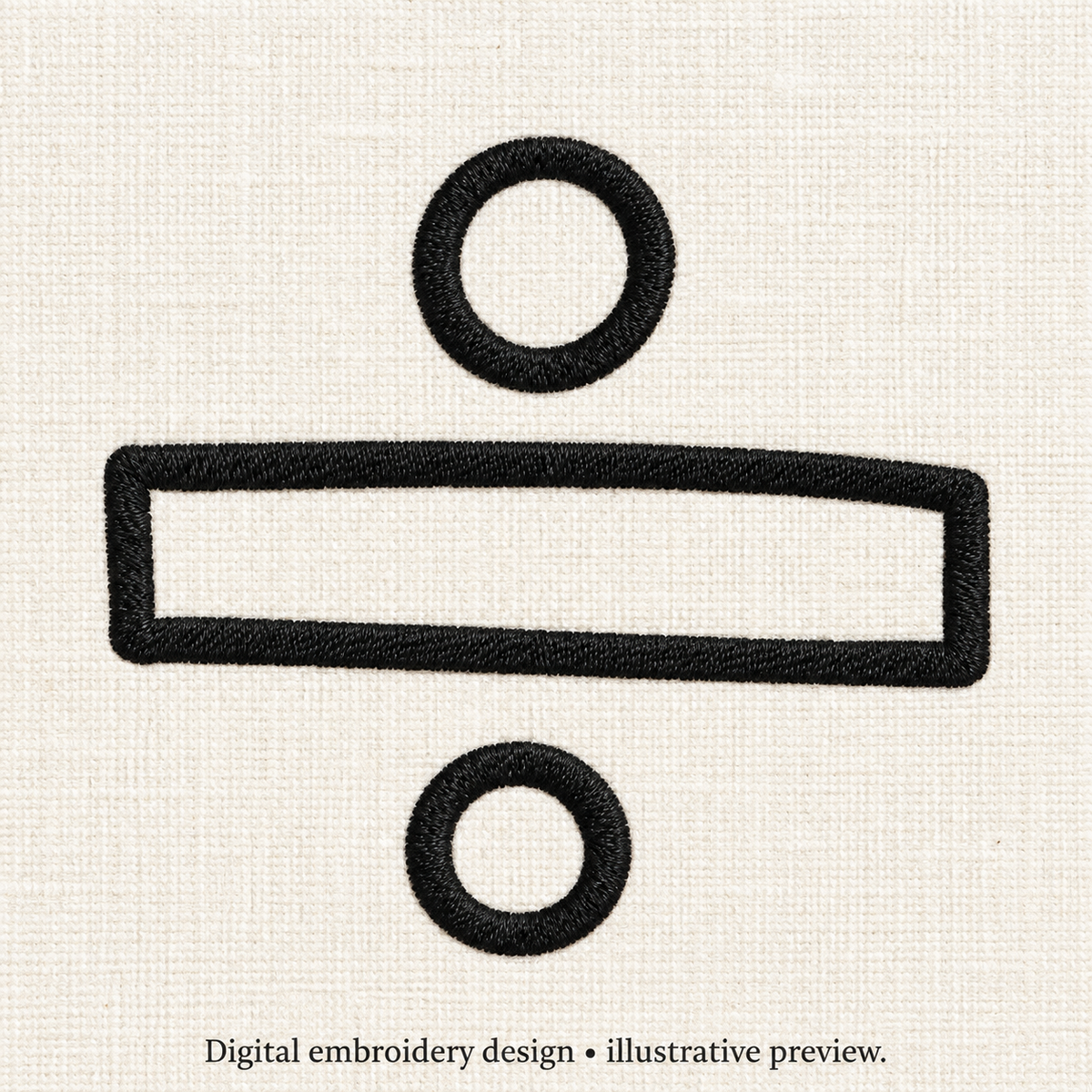 Illustrative preview of Division Symbol Outline Embroidery Design.