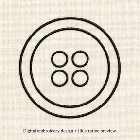 Illustrative preview of Four-Hole Button Outline Embroidery Design.