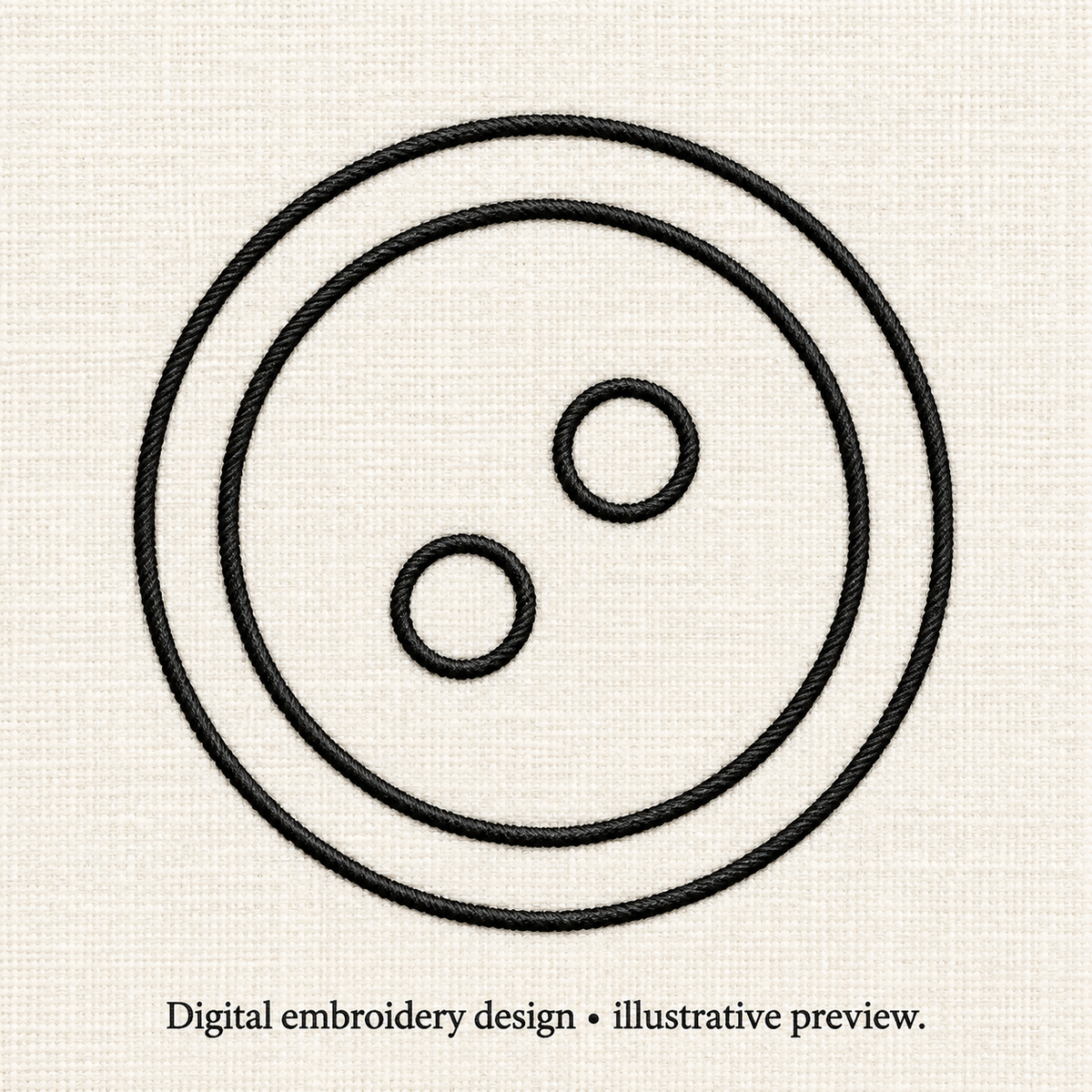 Illustrative preview of Two-Hole Button Outline Embroidery Design.