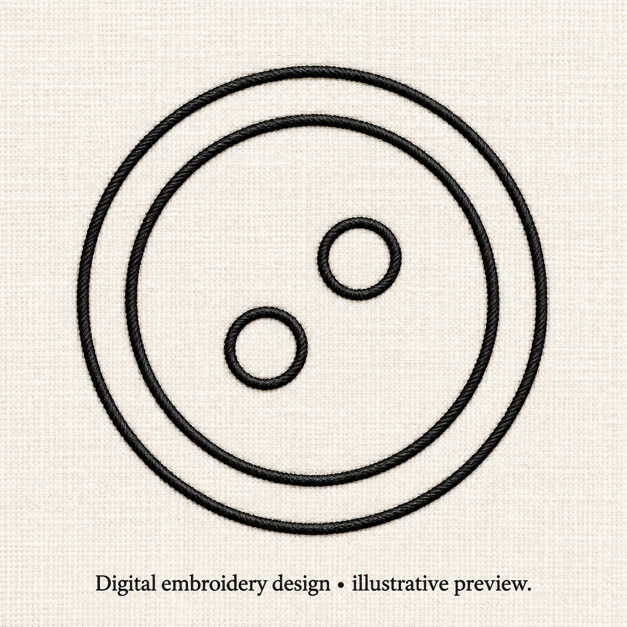 Illustrative preview of Two-Hole Button Outline Embroidery Design.