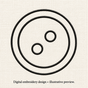 Illustrative preview of Two-Hole Button Outline Embroidery Design.