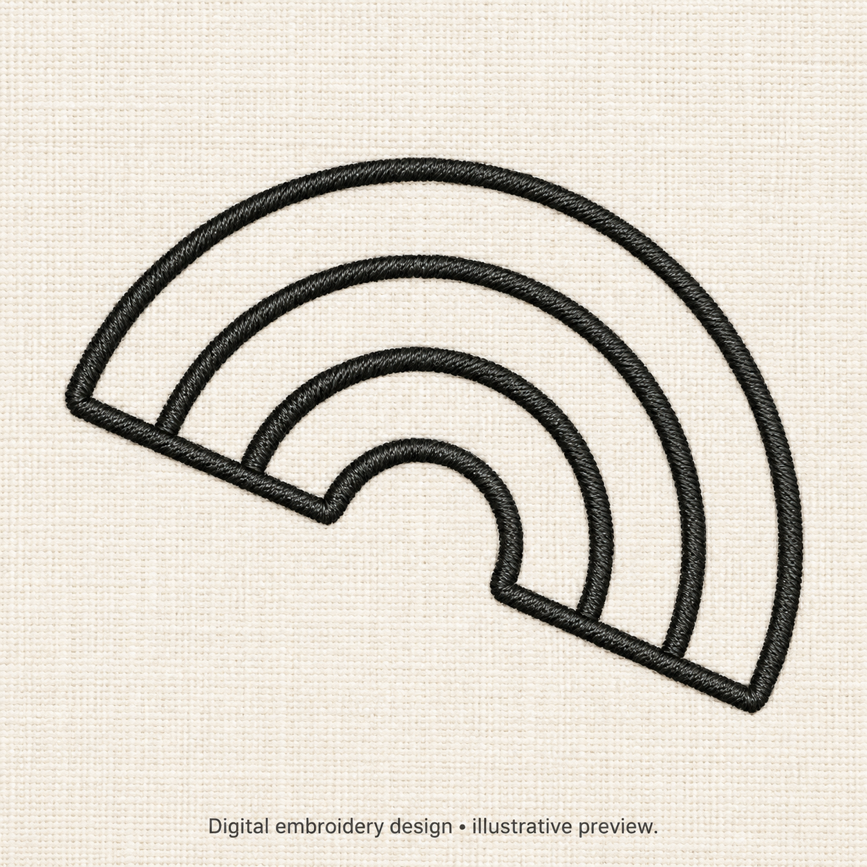 Illustrative preview of Rainbow Outline Embroidery Design.