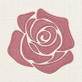 Illustrative preview of Pink Rose Silhouette Embroidery Design.