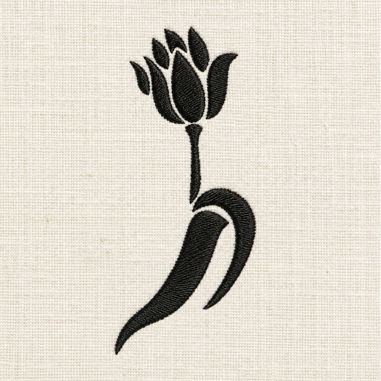 Illustrative preview of Flower Stem Silhouette Embroidery Design.