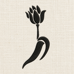Illustrative preview of Flower Stem Silhouette Embroidery Design.