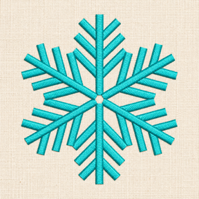 Illustrative preview of Turquoise Branched Snowflake Embroidery Design.