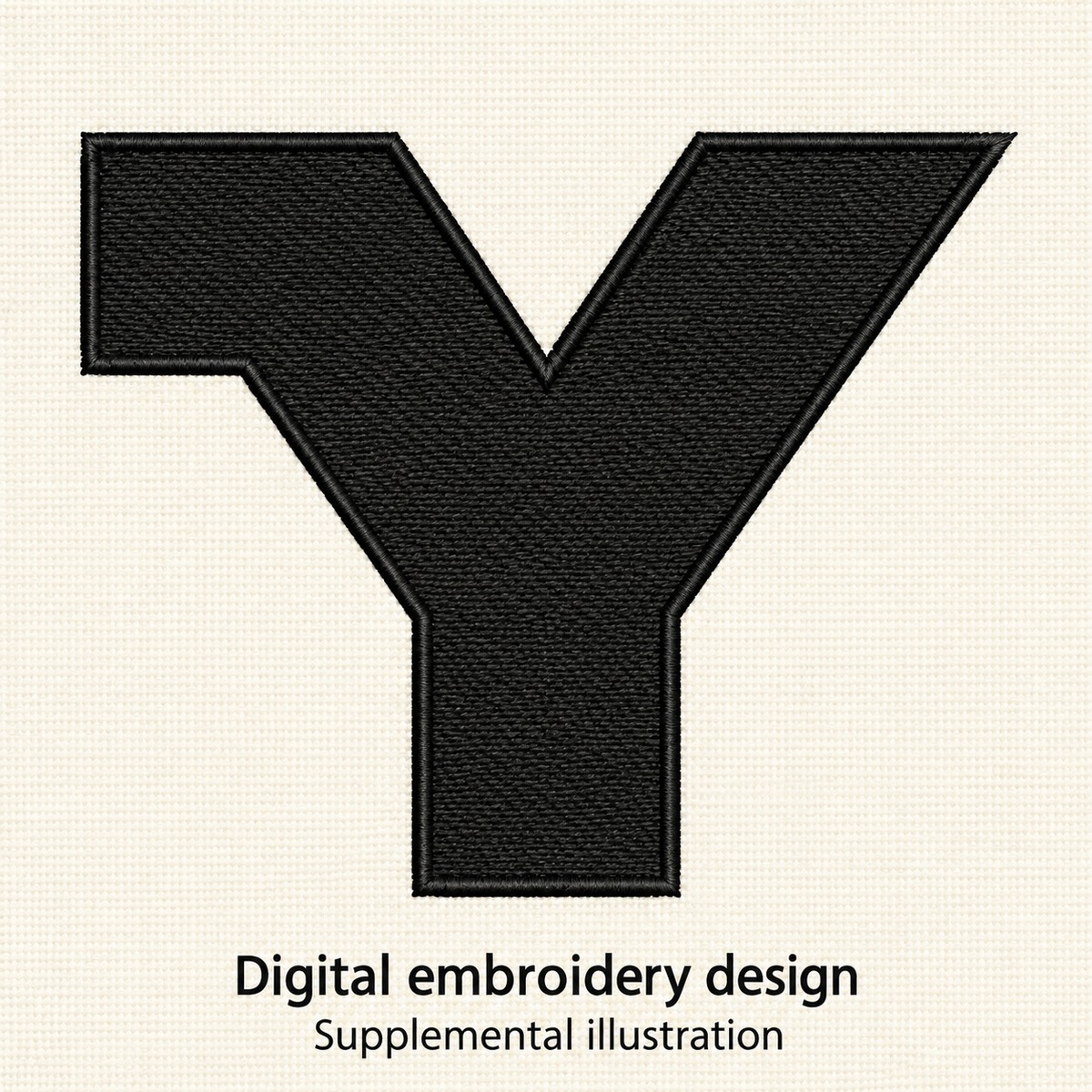 Illustrative preview of Bold Letter Y Embroidery Design.