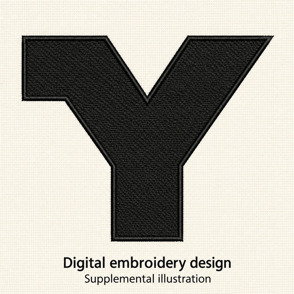 Illustrative preview of Bold Letter Y Embroidery Design.