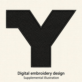 Illustrative preview of Bold Letter Y Embroidery Design.